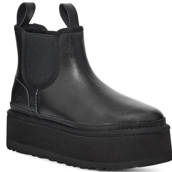 UGG Shoes - UGG Neumel Platform Chelsea black leather Boot. Light weight. New. Size: 8